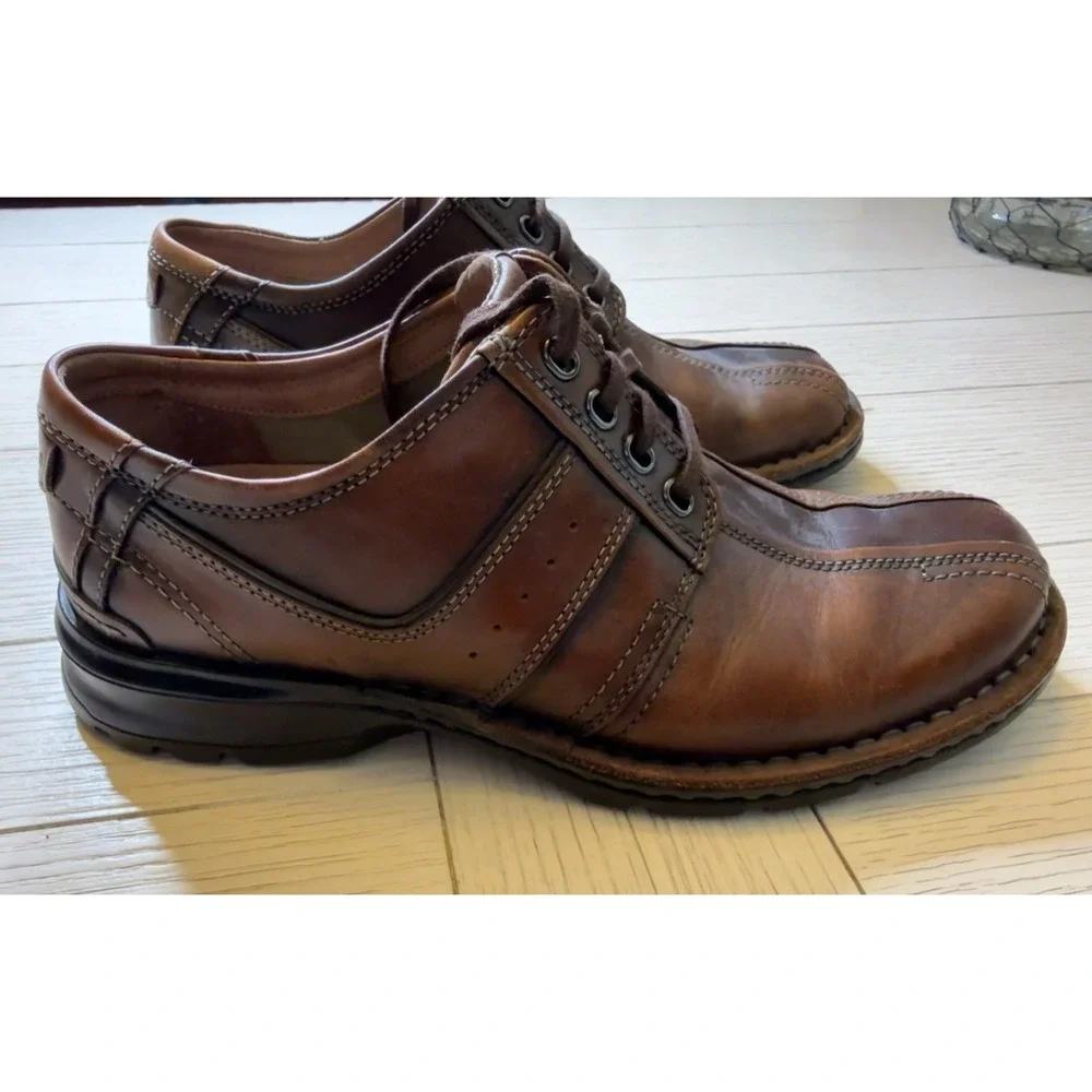 Clarks Touareg Vibe Brown Leather Casual Lace Up Oxford Shoes Men Sz 9 M‎ Preppy